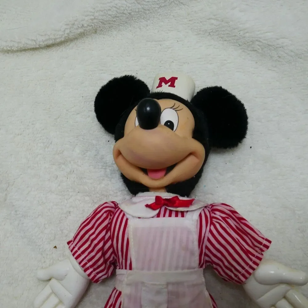 Mickey & Pals Dress-Ups plush doll Candy Striper Minnie Vintage Nurse Doll